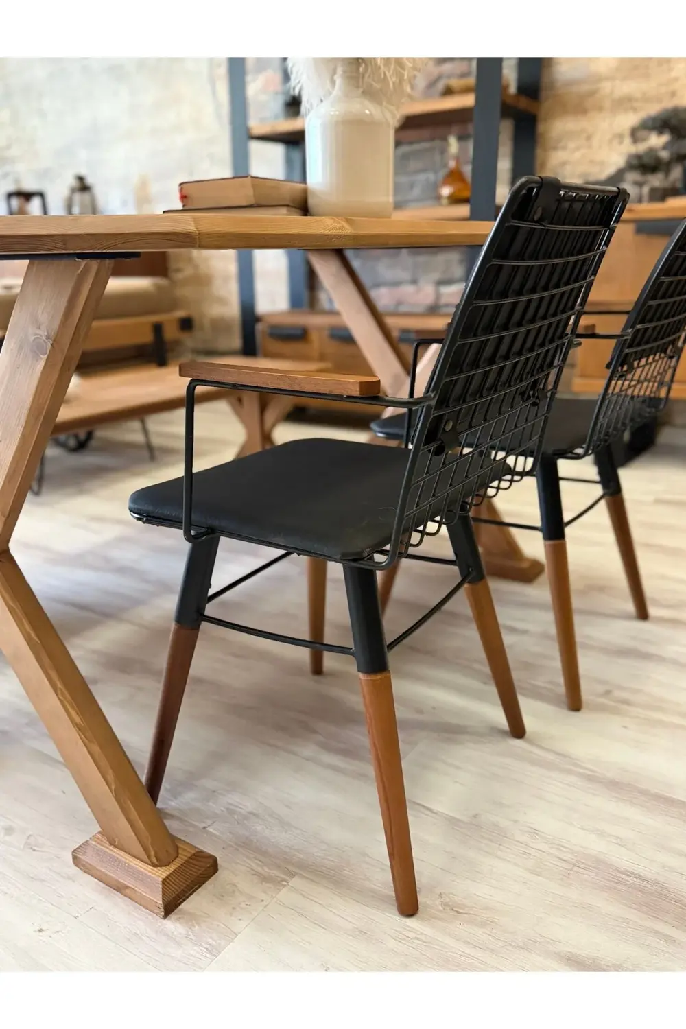 Ntconcept Vitra Sandalye Kollu Tel Ahşap Sandalye