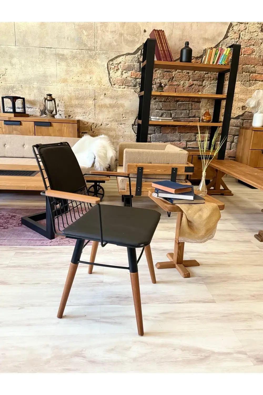 Ntconcept Vitra Sandalye Kollu Tel Ahşap Sandalye