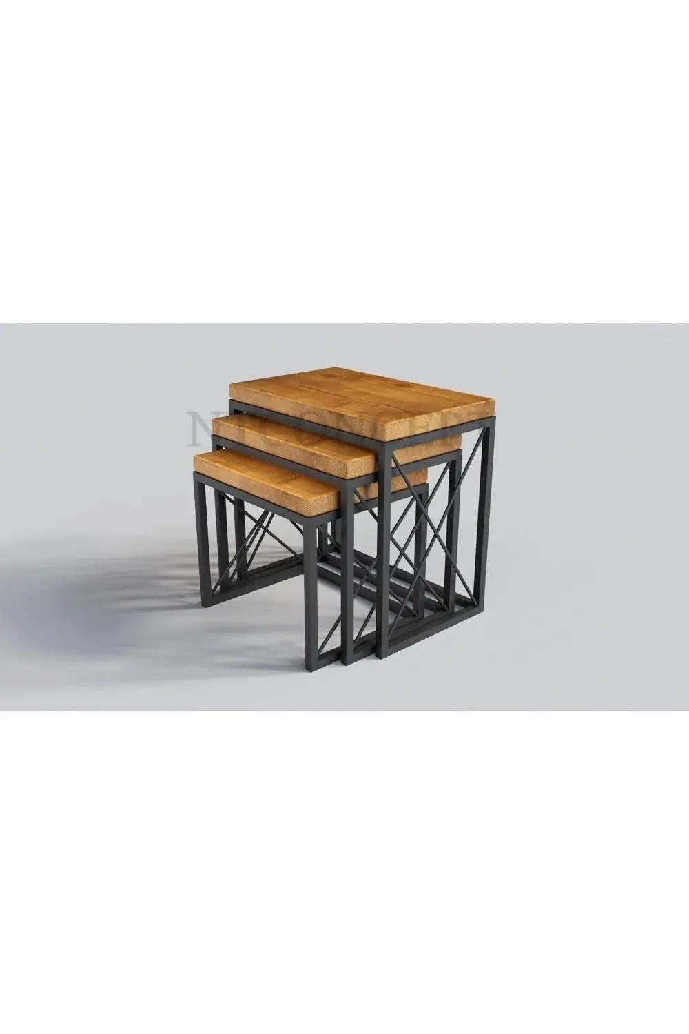 Ntconcept Woe Masif Ağaç Zigon Sehpa Takımı