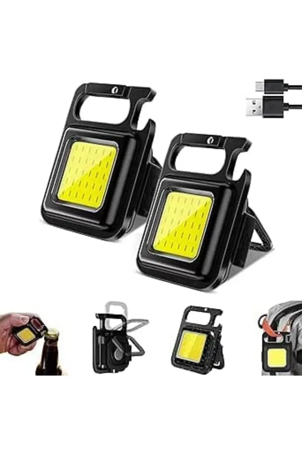 Ntwork 2 Adet Mini Taşınabilir Led Çok Fonksiyonlu Fener, Yüksek