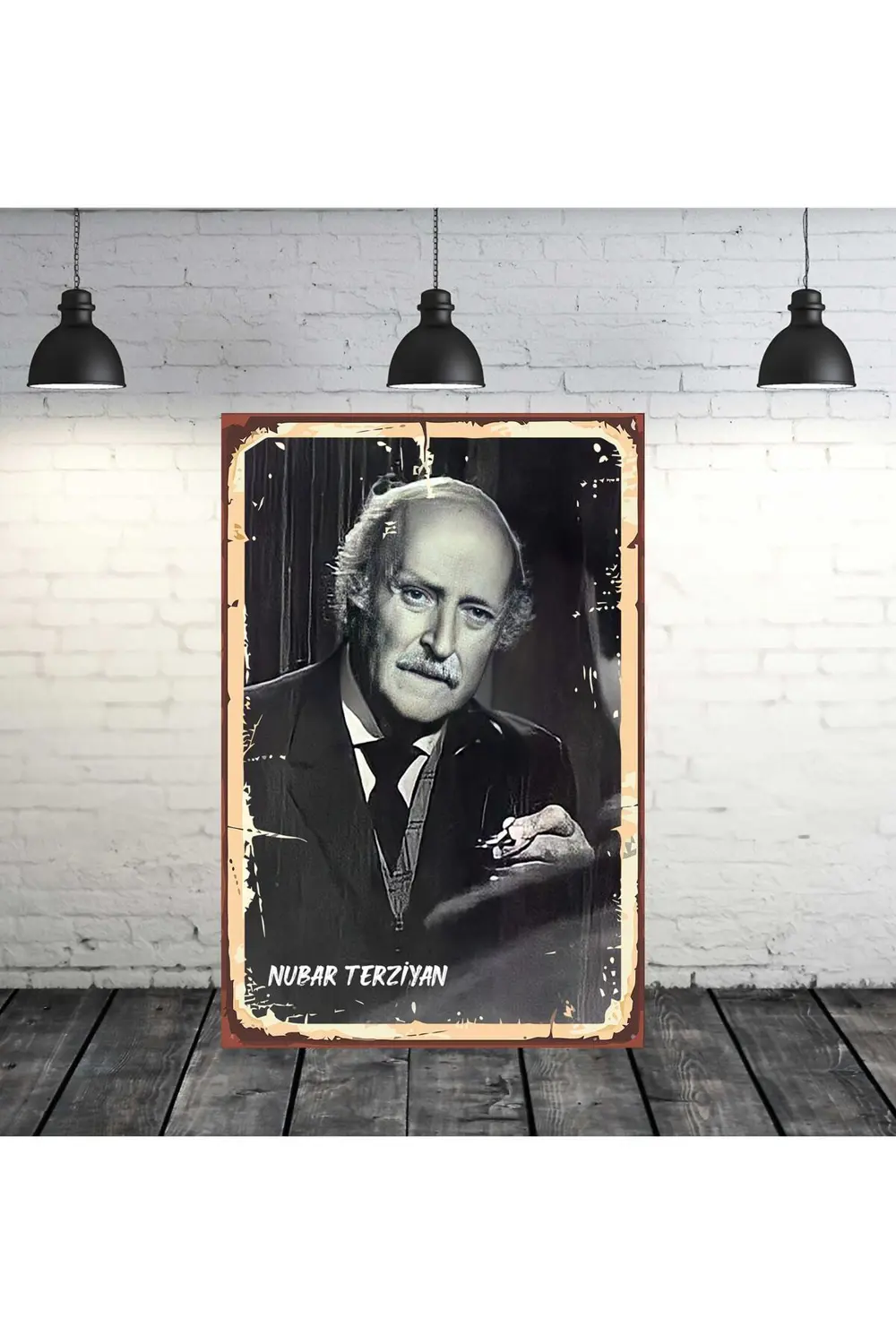 Nubar Terziyan Tasarımlı 20x30 Cm Retro Ahşap Tablo