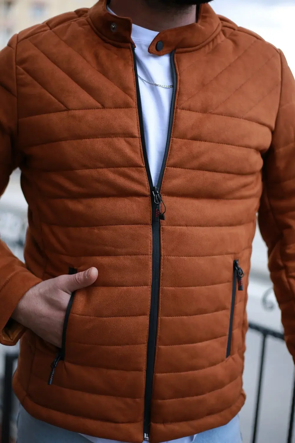 Nubuk Kumaş Astarlı Mont