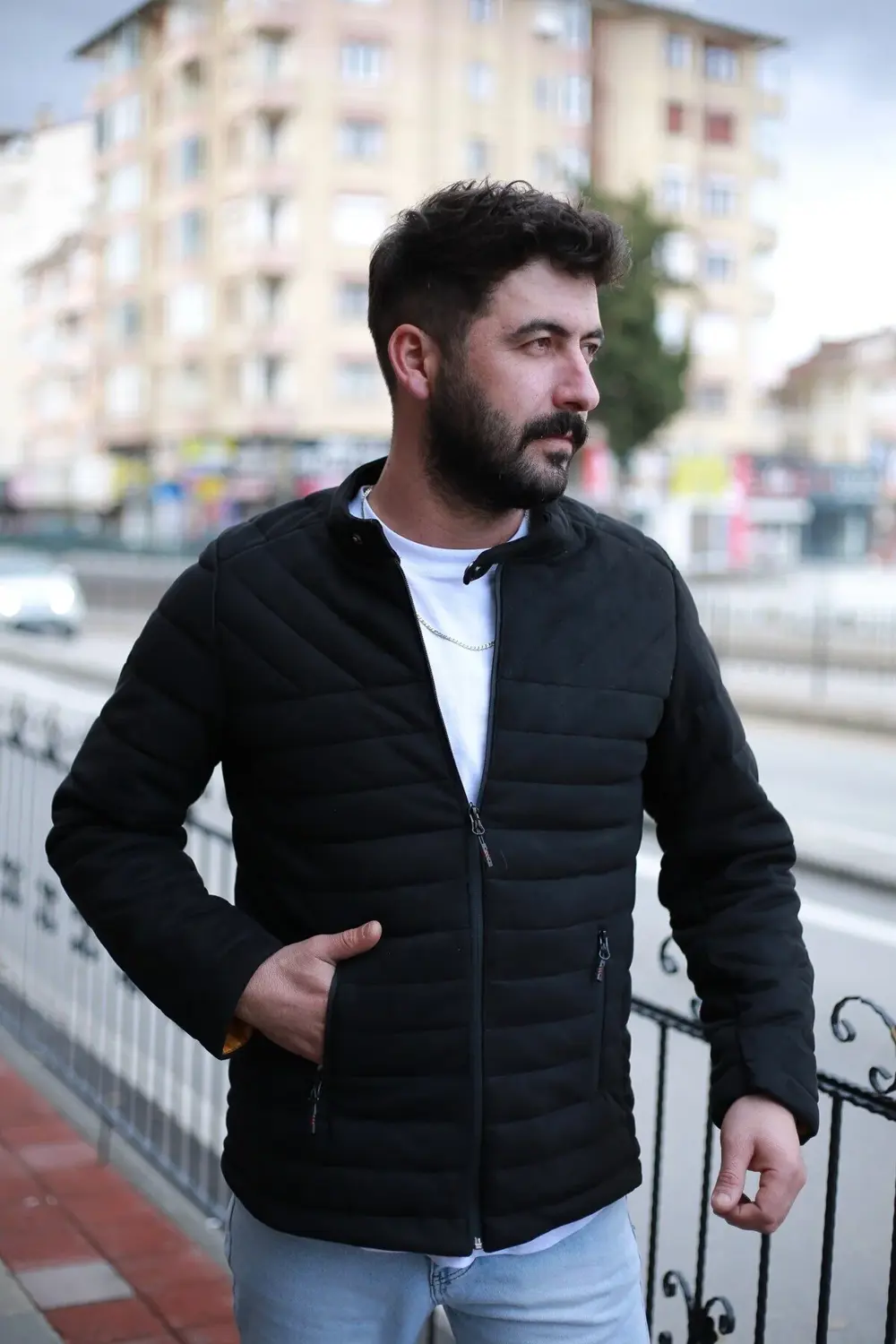 Nubuk Kumaş Astarlı Mont