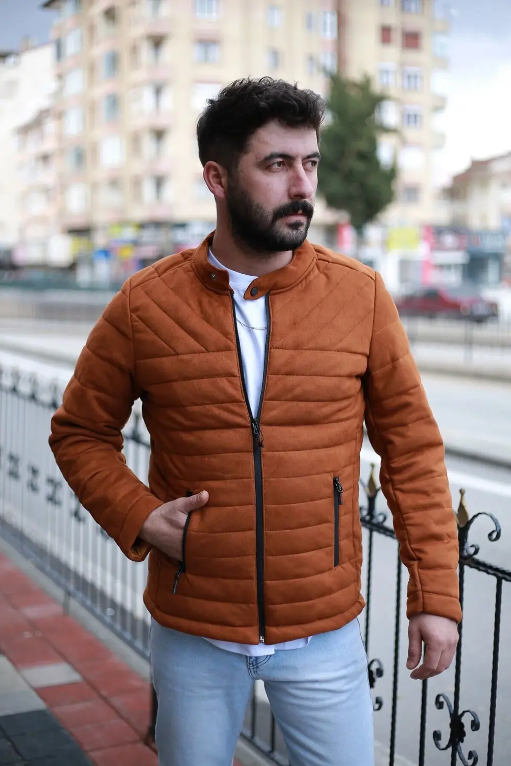 Nubuk Kumaş Astarlı Mont