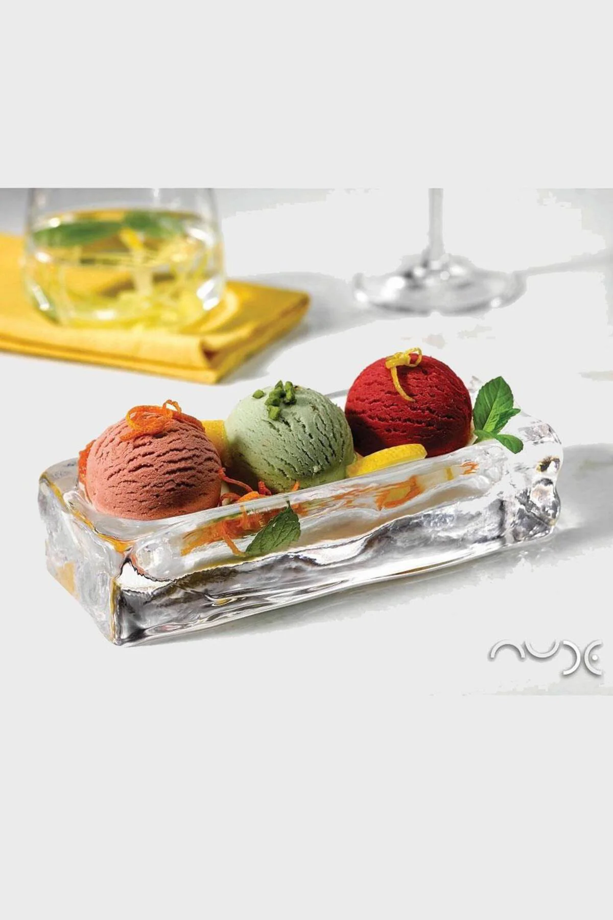 Nude Ice Cube El İmalatı Dondurma Servis Tabağı 25368 Nude Ice Cube El İmalatı Dondurma Servis Tabağı 25368