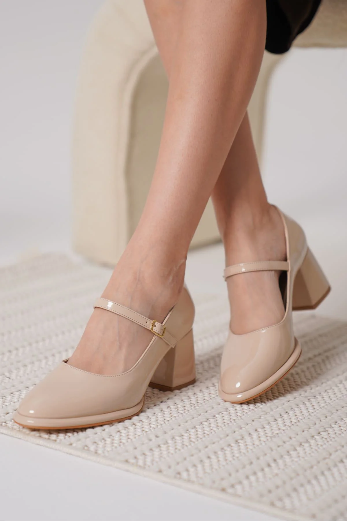 Nude Rugan Kadın Topuklu Ayakkabı TR18MS07B