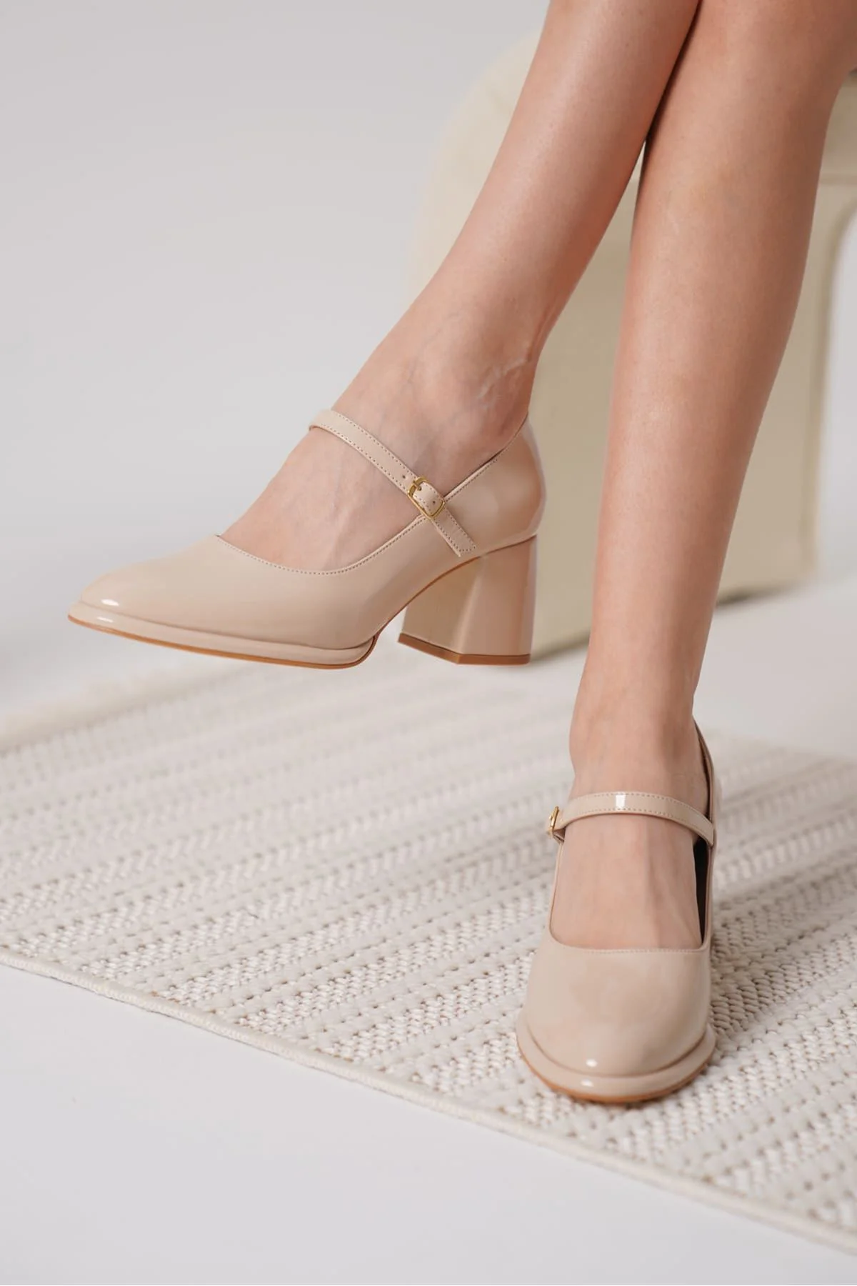 Nude Rugan Kadın Topuklu Ayakkabı TR18MS07B