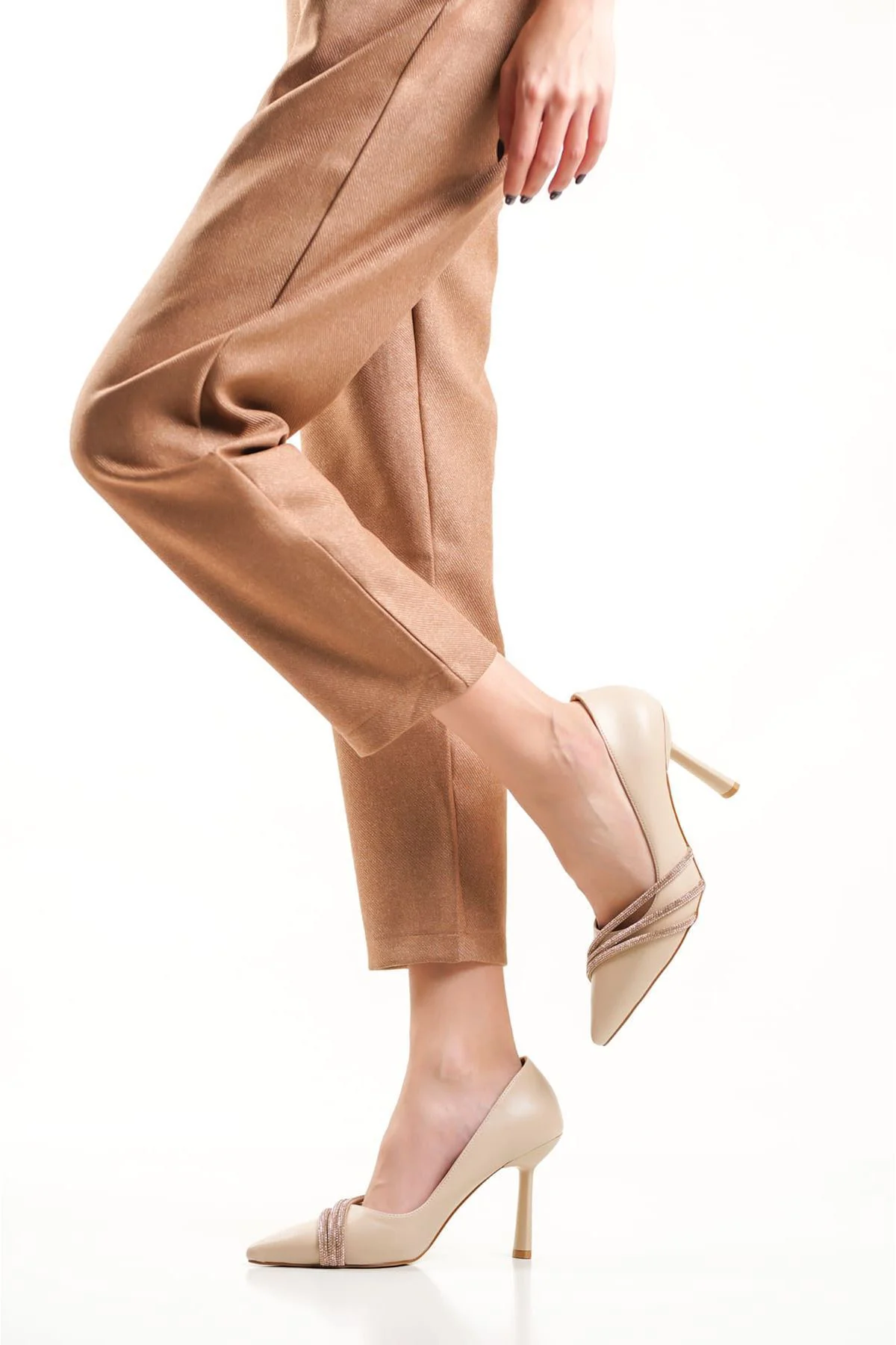 Nude Taşlı Kadın Ayakkabı TR08MS14C