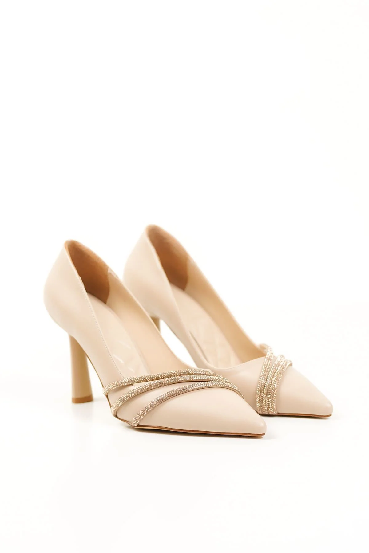 Nude Taşlı Kadın Ayakkabı TR08MS14C
