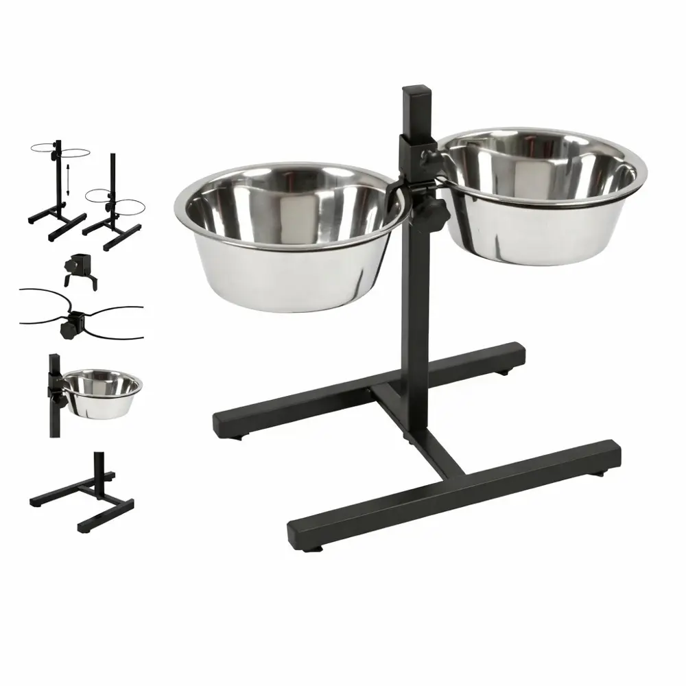 Nunbell İkili Ayarlanır Ayaklı Çelik Mama Kabı 28cm