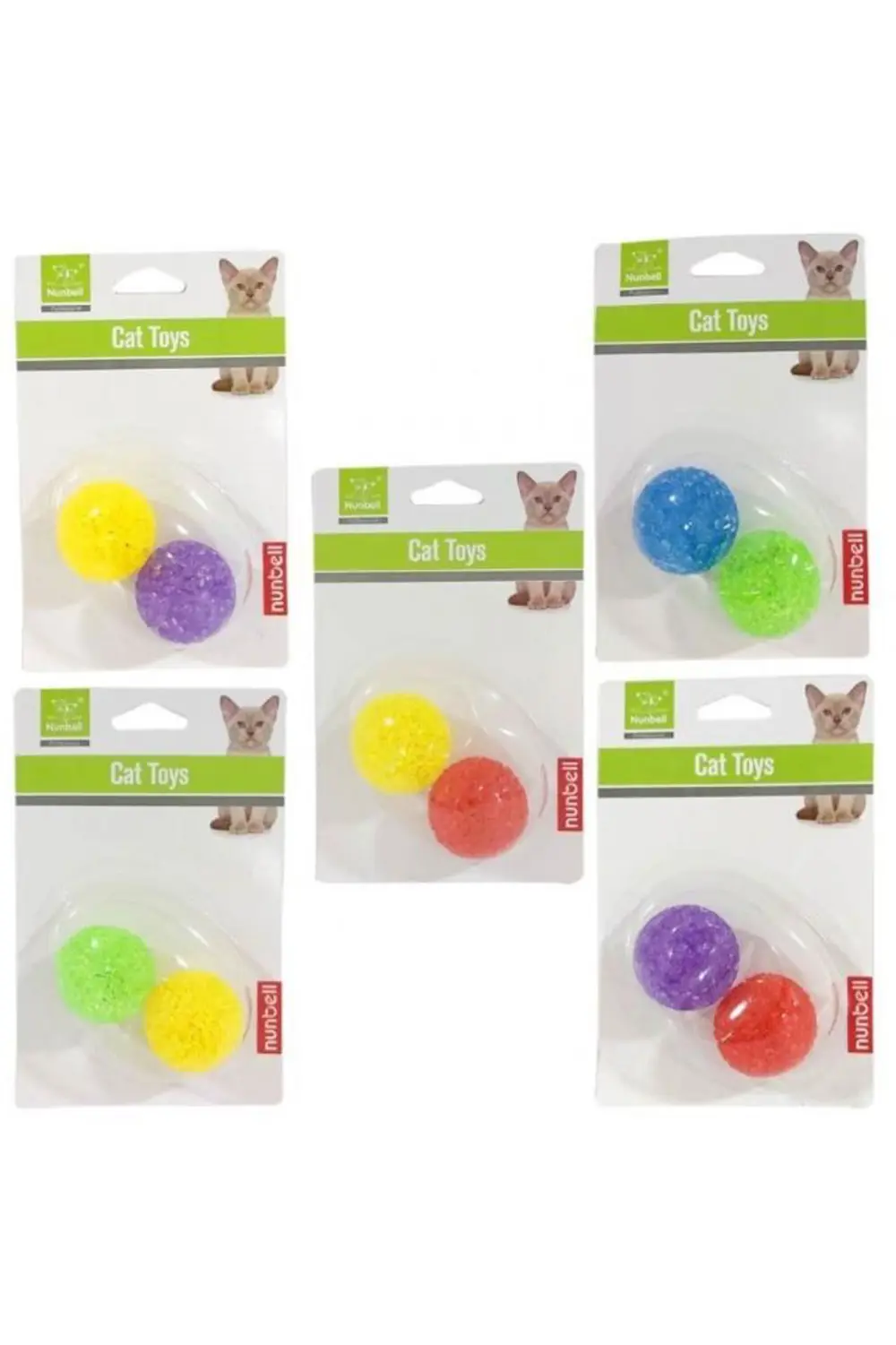 Nunbell Ikili Kedi Oyuncak Top