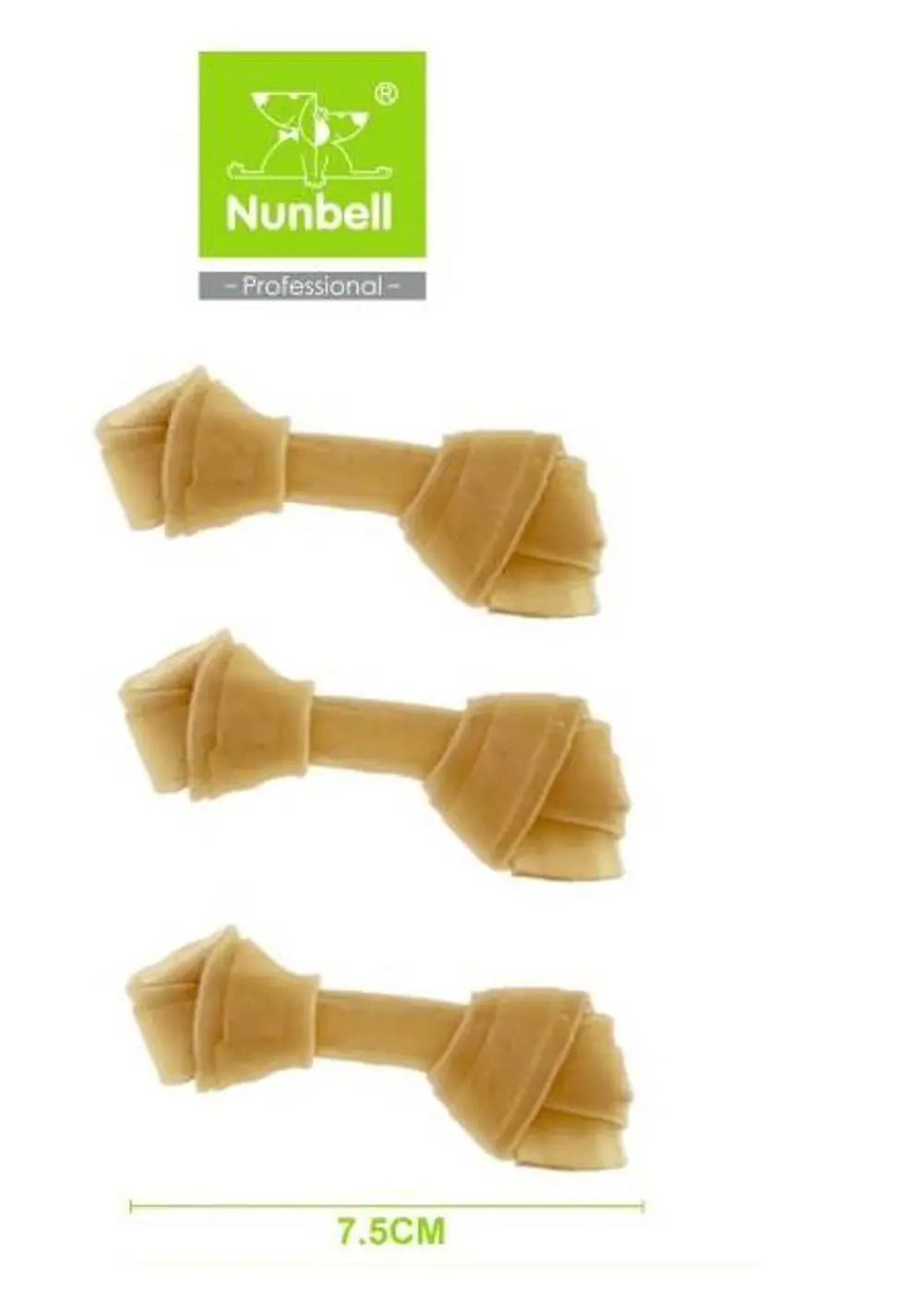 Nunbell Natural Düğüm Kemik 7.5cm 3'lü Nunbell Natural Düğüm Kemik 7.5cm 3'lü