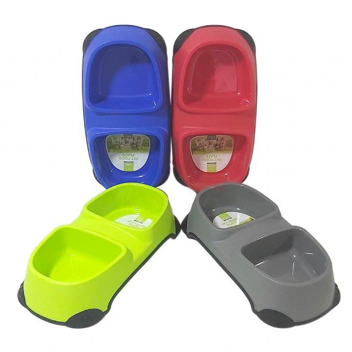 Nunbell Plastik Kedi Köpek Mama Kabı İkili S