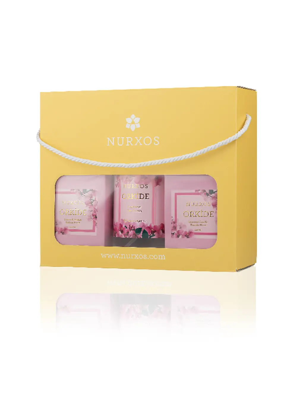 Nurxos 9683 Orkide Kutulu 2 Adet Kokulu Mum + Freshener Oda Sprey