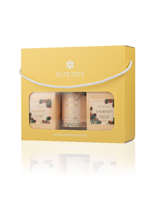 Nurxos  9685 Kalanşo Kutulu 2 Adet Kokulu Mum + Freshener Oda Spre