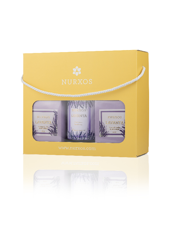 Nurxos  9686 Lavanta Kutulu 2 Adet Kokulu Mum + Oda Spreyi