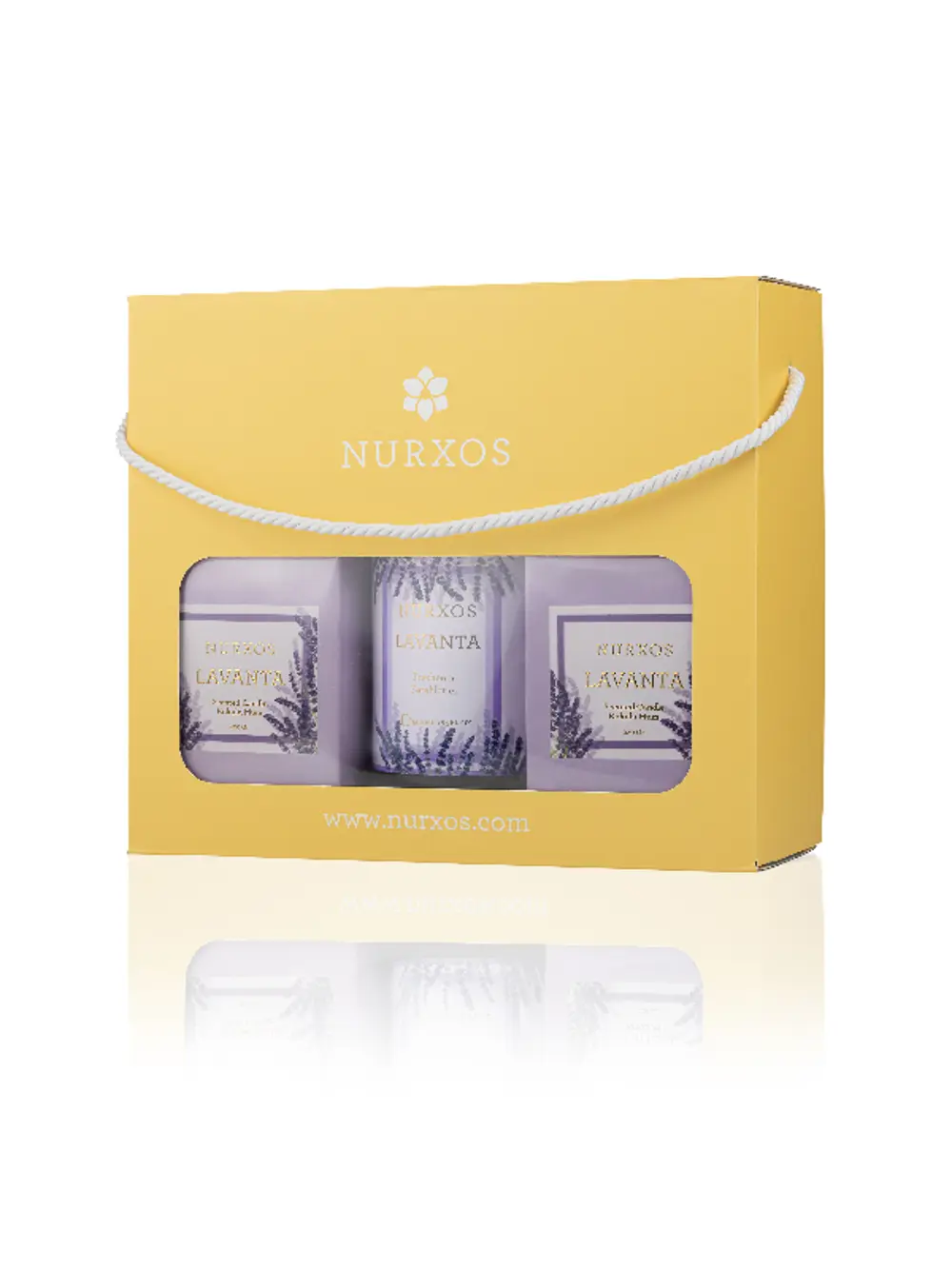 Nurxos 9686 Lavanta Kutulu 2 Adet Kokulu Mum + Oda Spreyi