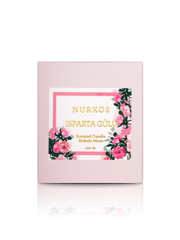 Nurxos  9689 İsparta Gülü Kutulu 2 Adet Kokulu Mum + Freshener Oda