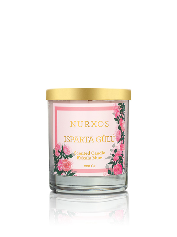 Nurxos  9689 İsparta Gülü Kutulu 2 Adet Kokulu Mum + Freshener Oda