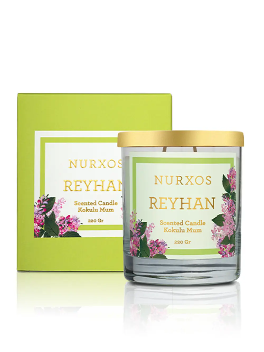 Nurxos 9690 Reyhan Kutulu 2 Adet Kokulu Mum+Freshener Oda Spreyi