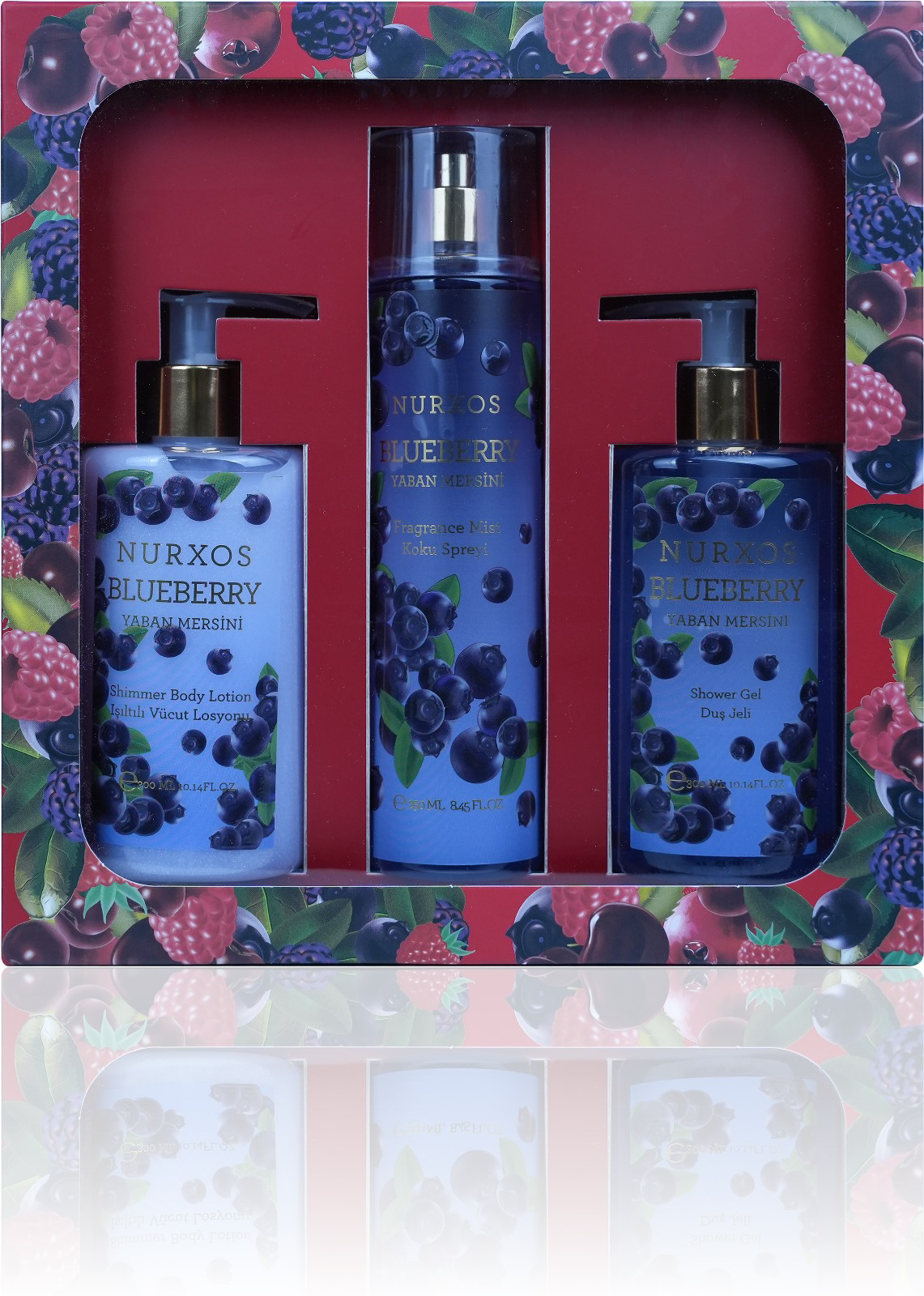 Nurxos  9890 Blueberry Yaban Mersini Hediyelik Kutulu 3'Lü Set Vüc