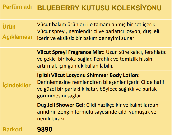 Nurxos  9890 Blueberry Yaban Mersini Hediyelik Kutulu 3'Lü Set Vüc
