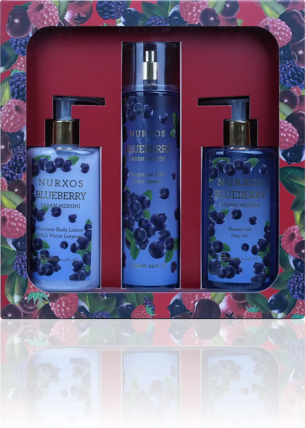 Nurxos 9890 Blueberry Yaban Mersini Hediyelik Kutulu 3'lü Set Vüc Nurxos 9890 Blueberry Yaban Mersini Hediyelik Kutulu 3'lü Set Vüc