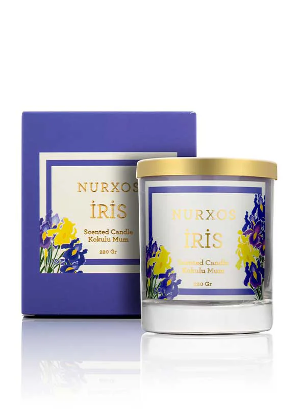 Nurxos İris Kokulu Mum 220 Gr – Çiçeksi Oryantal Soya Mumu - 9652