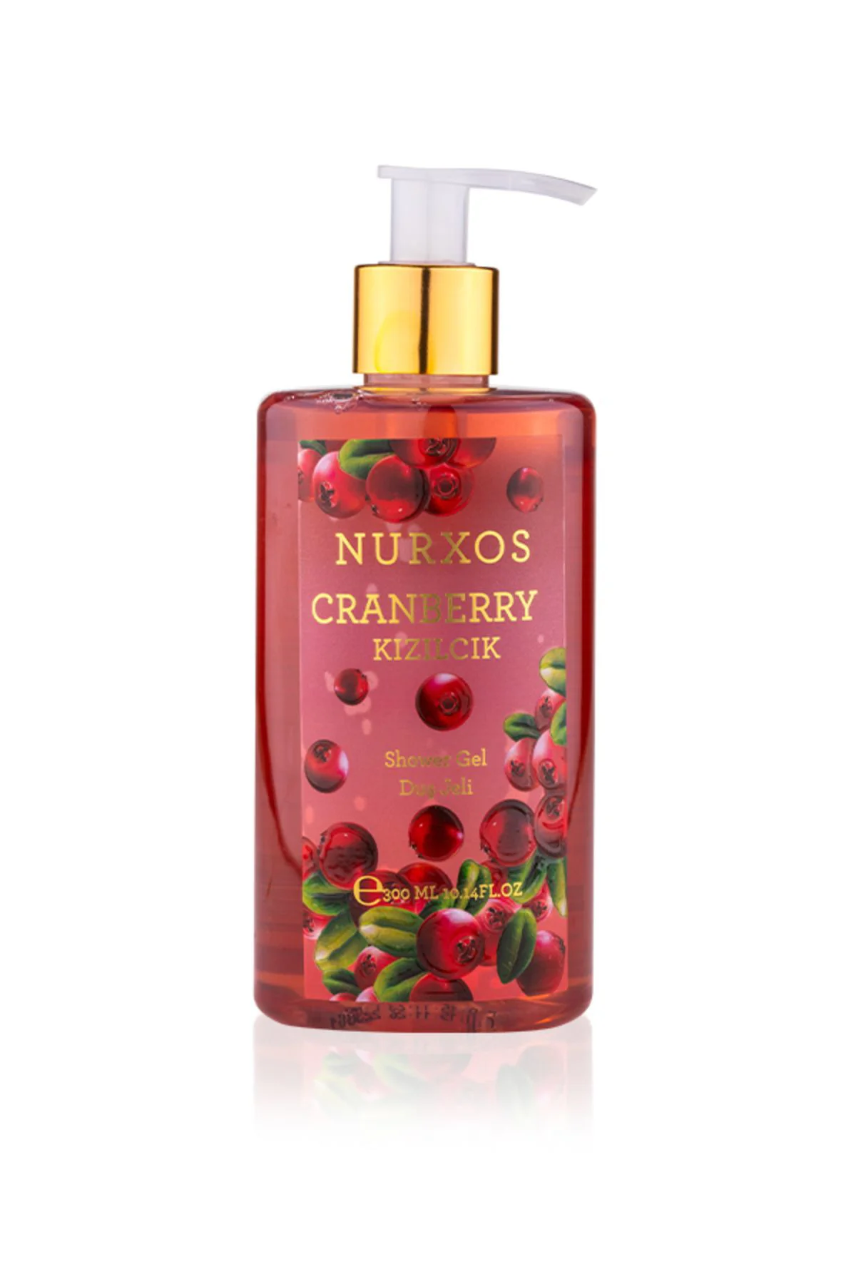 Nurxos Kızılcık (Cranberry) Duş Jeli 300 ML – Meyvemsi Çiçeksi - 