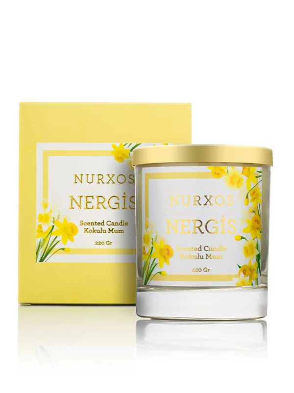 Nurxos Nergis Kokulu Mum 220 Gr – Meyveli Odunsu Soya Mumu - 9653