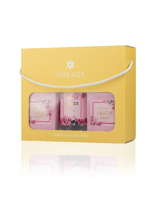 Nurxos Orkide Kokulu Mum Seti – 2 Kokulu Mum +  Oda Spreyi - 9683