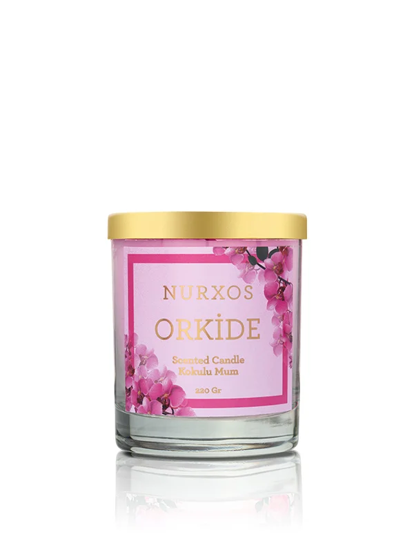 Nurxos Orkide Kokulu Mum Seti – 2 Kokulu Mum +  Oda Spreyi - 9683