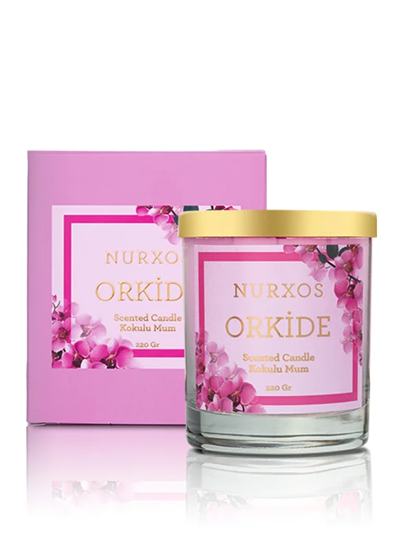 Nurxos Orkide Kokulu Mum Seti – 2 Kokulu Mum +  Oda Spreyi - 9683