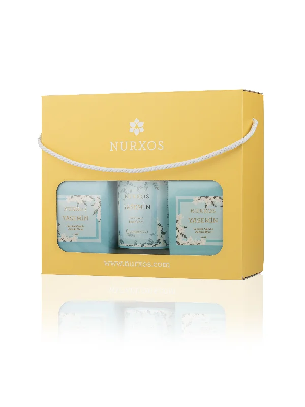 Nurxos Yasemin Kokulu Mum Seti – 2 Kokulu Mum + Oda Spreyi - 9687
