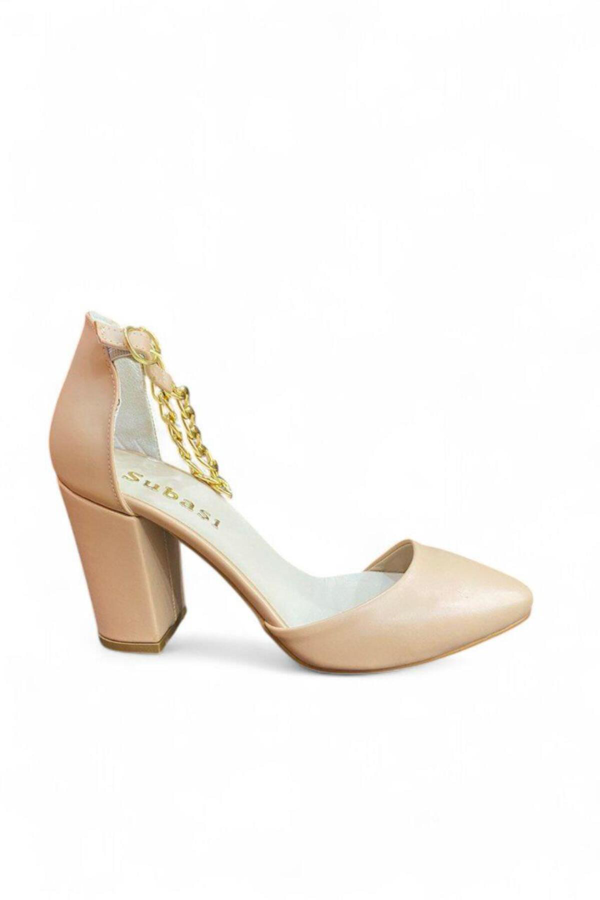 Cihanshoes Nut Cilt 8.5'Cm Topuklu Kadin Ayakkabi 36-37-38-39-40 Numara