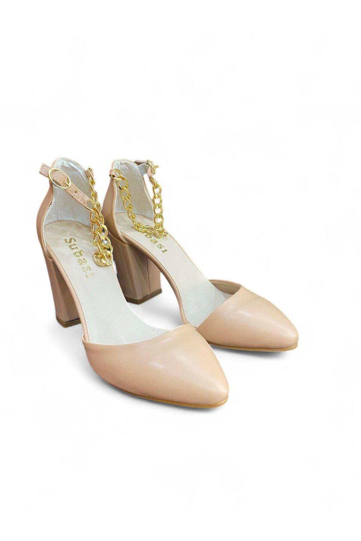 Cihanshoes Nut Cilt 8.5'Cm Topuklu Kadin Ayakkabi 36-37-38-39-40 Numara