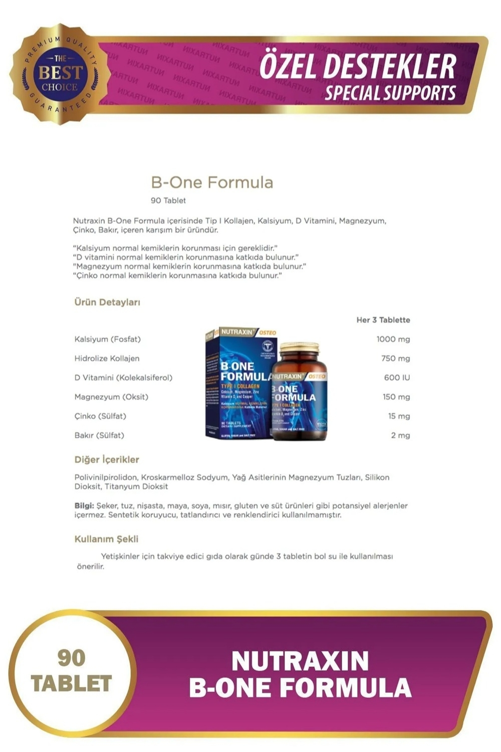 Nutraxin  B-One Formula 90 Tablet