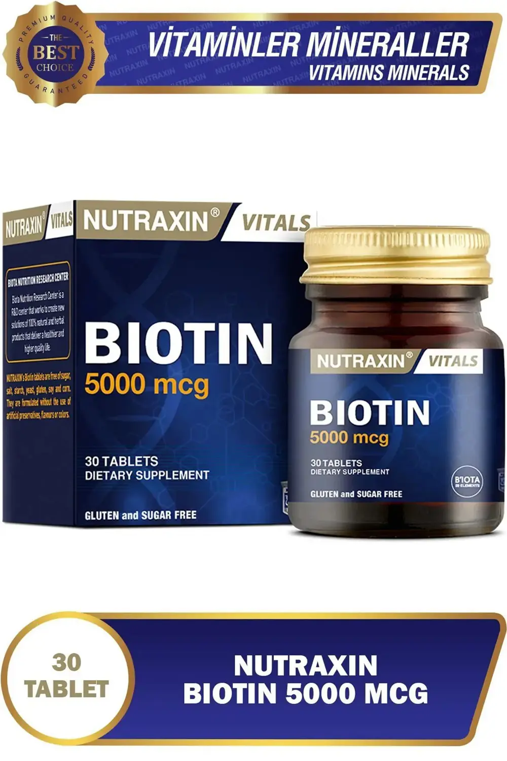 Nutraxin Biotin 5000 Mcg 30 Tablet