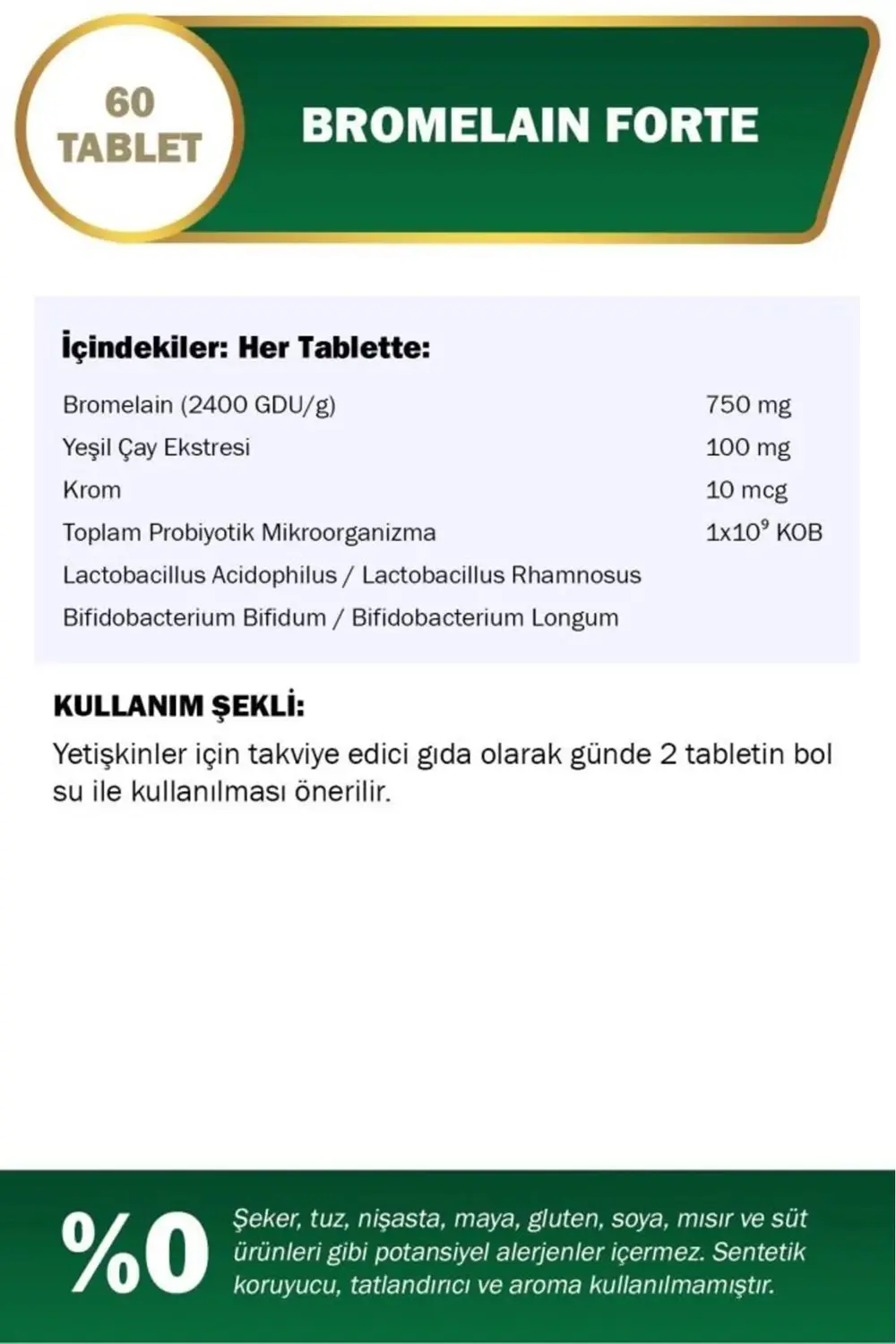 Nutraxin Bromelain Forte 750 mg 60 Tablet