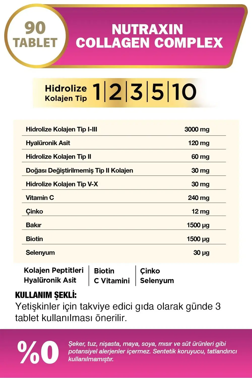 Nutraxin Collagen Complex 90 Tablet