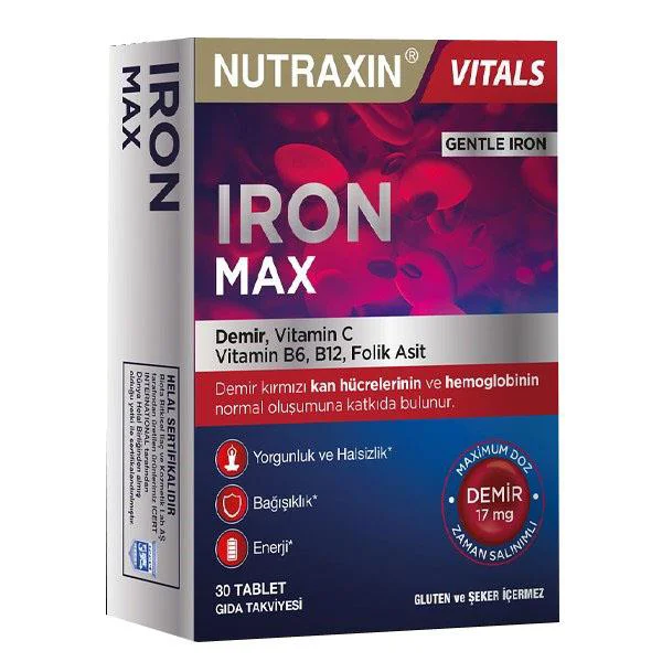Nutraxin Iron MAX 17 MG 30 Tablet Nutraxin Iron MAX 17 MG 30 Tablet