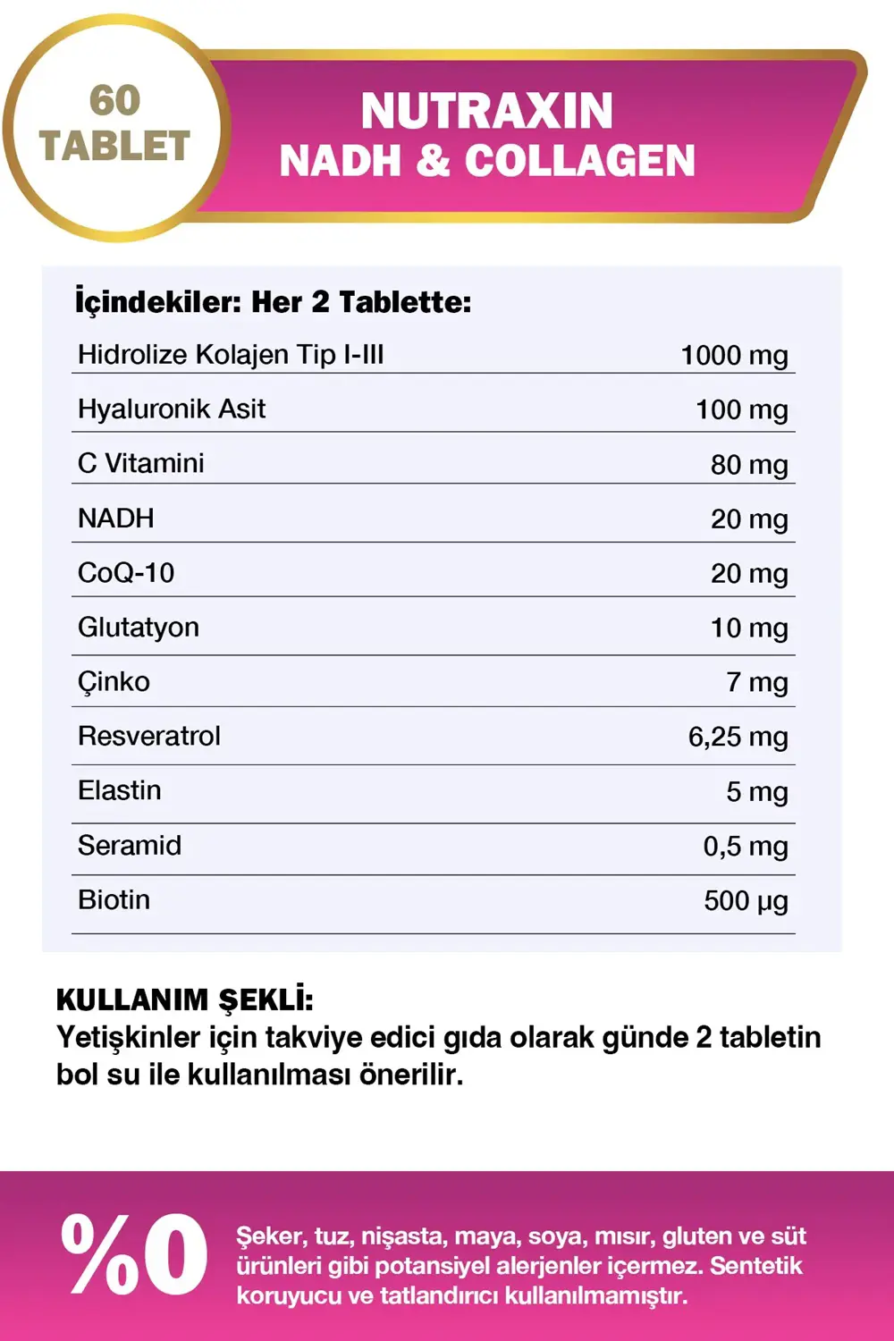 Nutraxin Nadh Collagen 60 Tablet