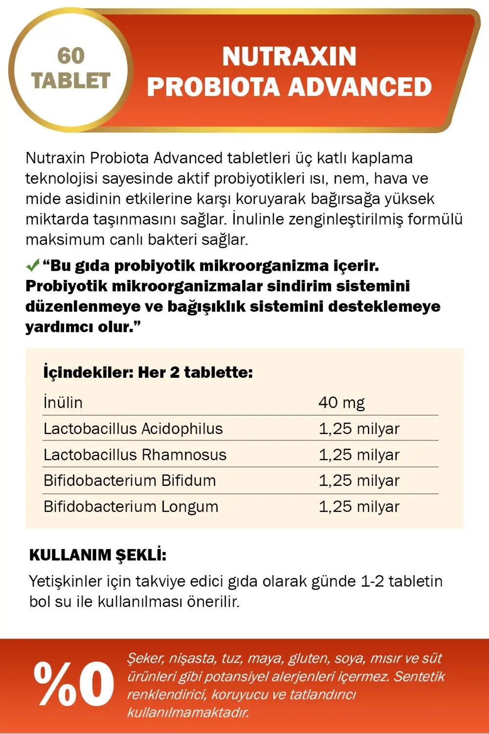 Nutraxin Probiota Advanced 60 Tablet