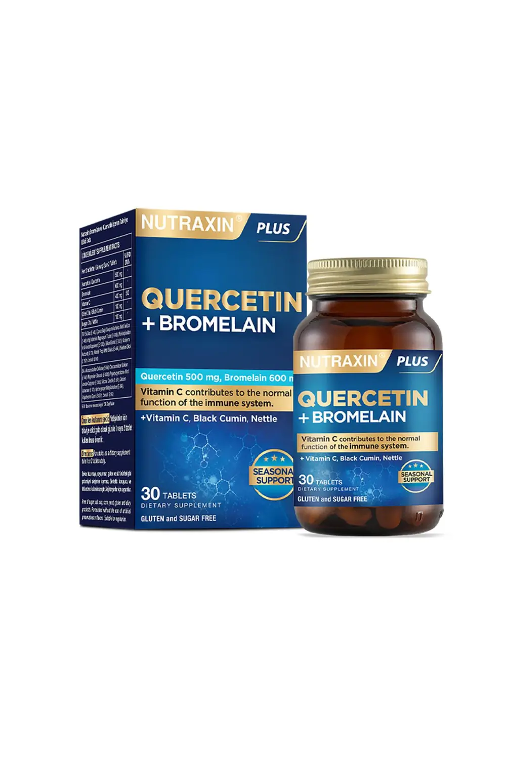 Nutraxin Quercetin + Bromelain 30 Tablet - Vitamin C Çörek Otu Is