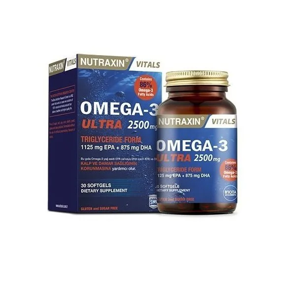 Nutraxin Ultra Omega 3 Balık Yağı 2500 mg 30 SoftGel Nutraxin Ultra Omega 3 Balık Yağı 2500 mg 30 SoftGel