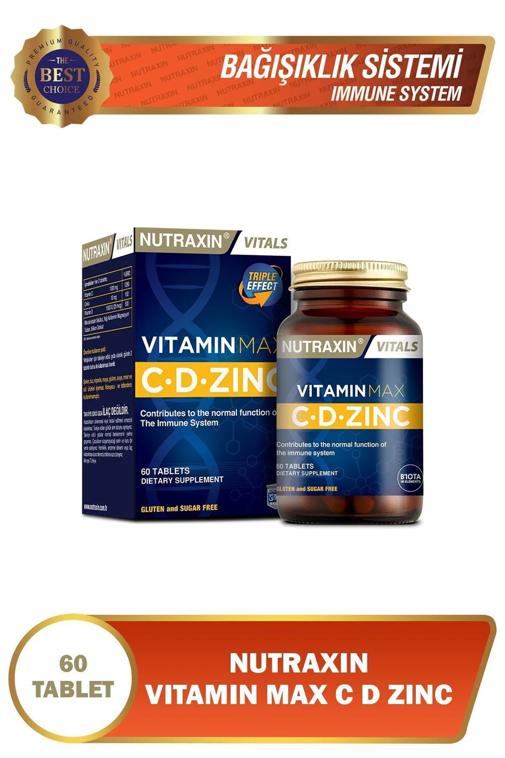 Nutraxin Vitamin Max C + D Zinc 60 Tablet Nutraxin Vitamin Max C + D Zinc 60 Tablet