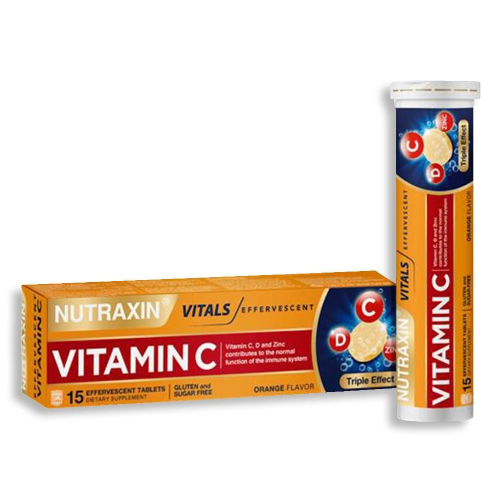 Nutraxin  Vitamin C-D-Zinc 15 Efervesan Tablet
