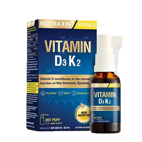 Nutraxin Vitamin D3K2 Vitamini Damla Sprey 30ml Nutraxin Vitamin D3K2 Vitamini Damla Sprey 30ml