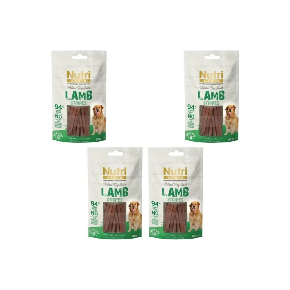 Nutri Canin Lamb Stripes Snack Köpek Ödülü 80 gr x 4 Adet