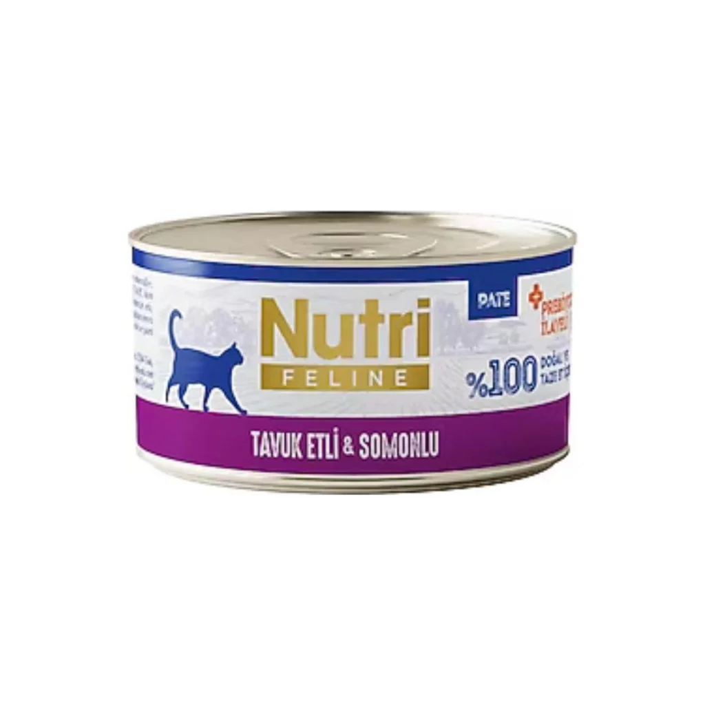 Nutri Feline New Tavuk Eti ve Somonlu Tahılsız Kedi Konservesi 70